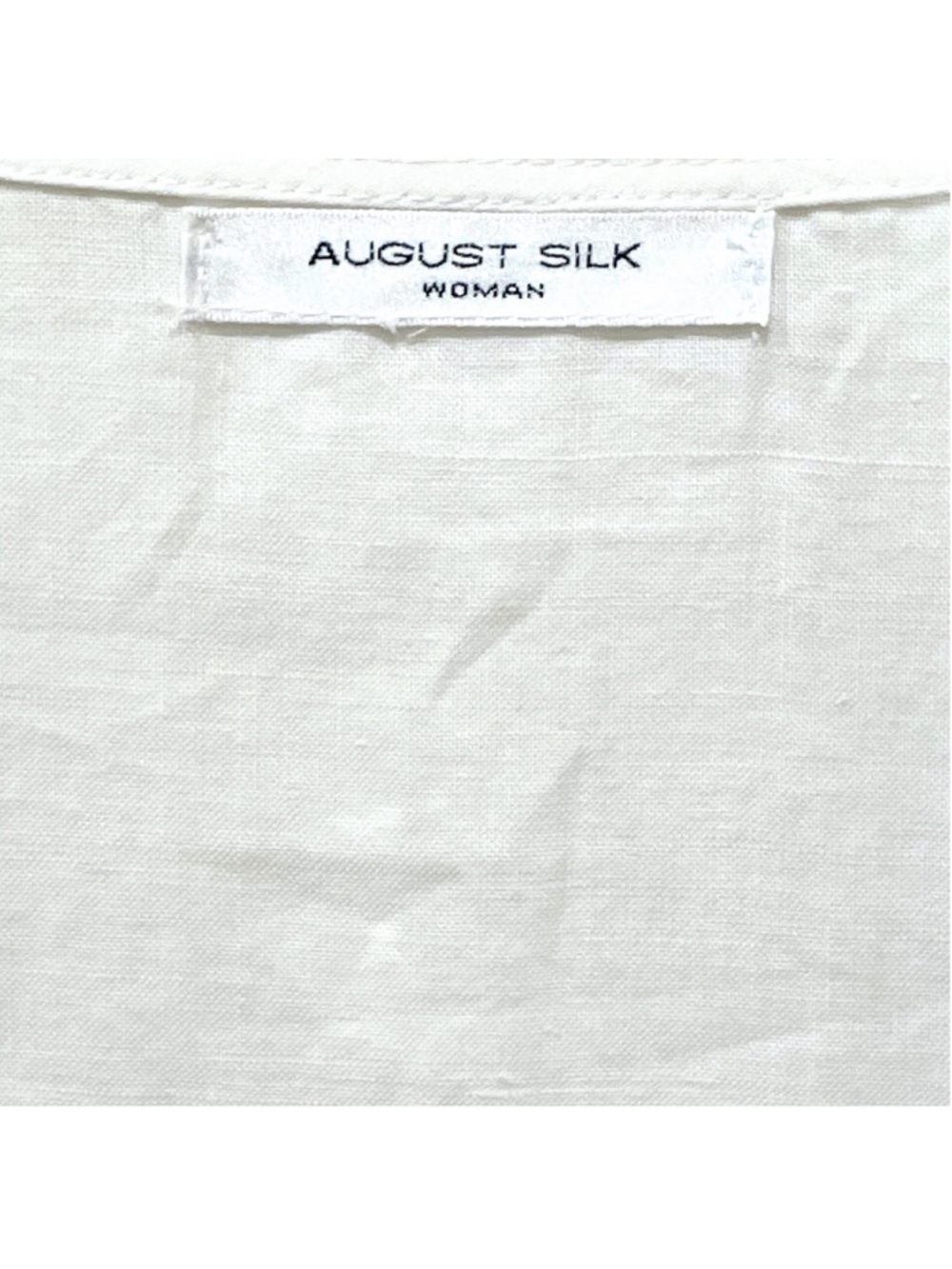 August Silk Womens Size 1X Linen Tunic Top Lace Detail White READ - Picture 4 of 8